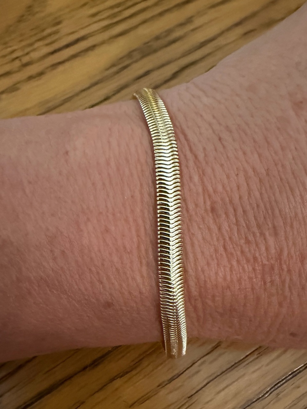 Gold Herringbone Chain Bracelet